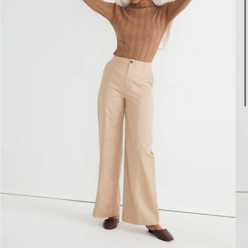 MADEWELL Seamed Wide Leg Pants Desert Dune Tan NG545 Sz 2 NEW